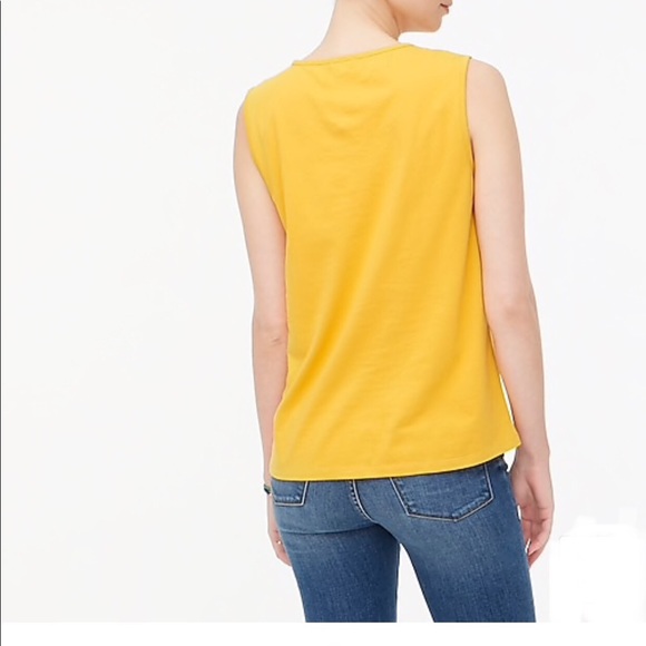 New J. Crew Embroidered-yoke Cotton Tee - Picture 2 of 4